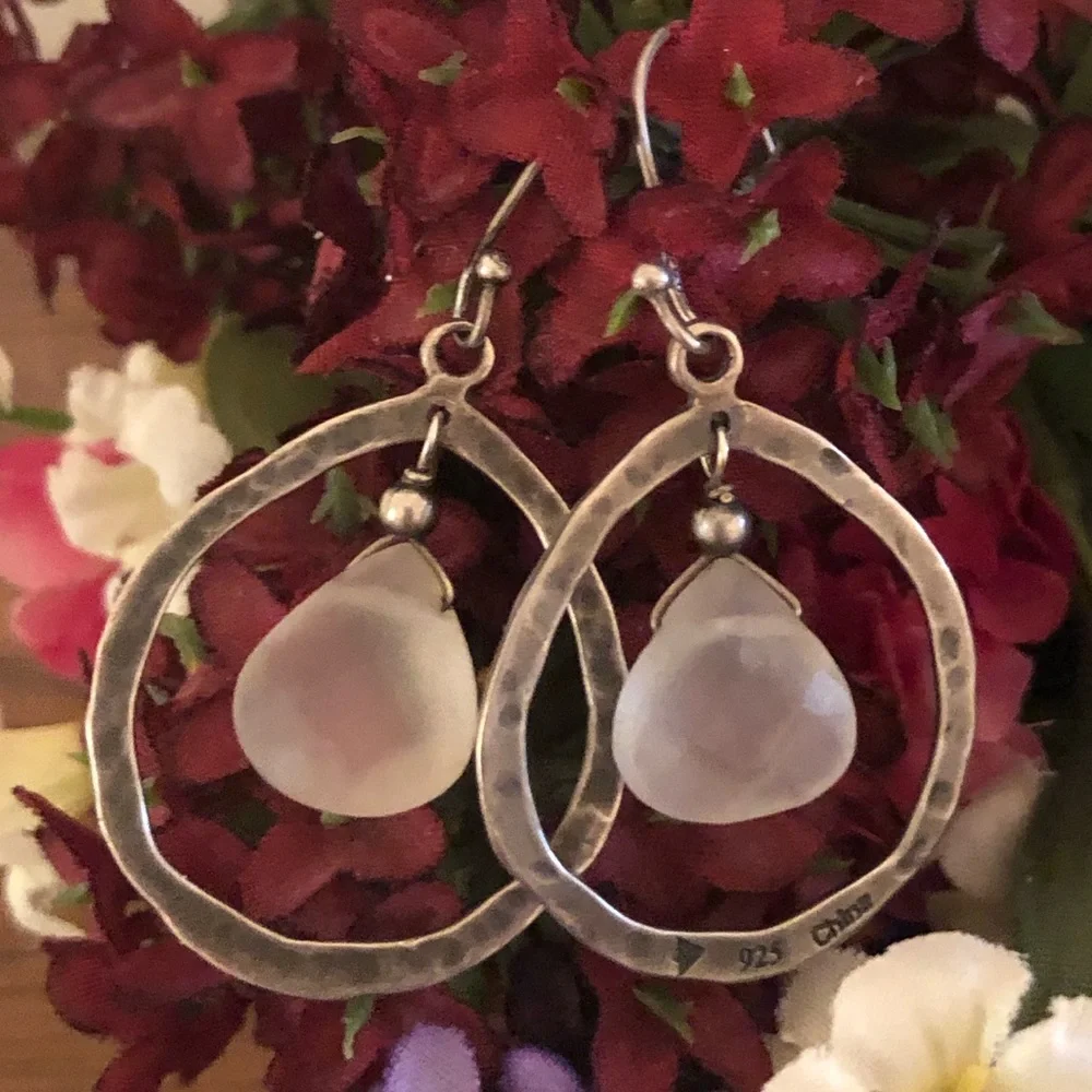 Silpada Sterling Silver and Prehnite Teardrop Earrings W1811 - Picture 1 of 16